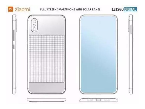 小米手機(jī)新專利正面全面屏背部太陽能電池板