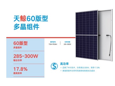 天合光能太陽能板標(biāo)準(zhǔn)多晶天鯨120系列PE06H天合光能太陽能電池板